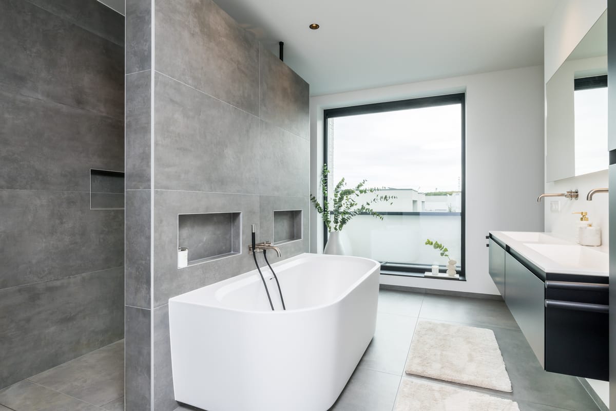Principal bathroom with freestanding bath