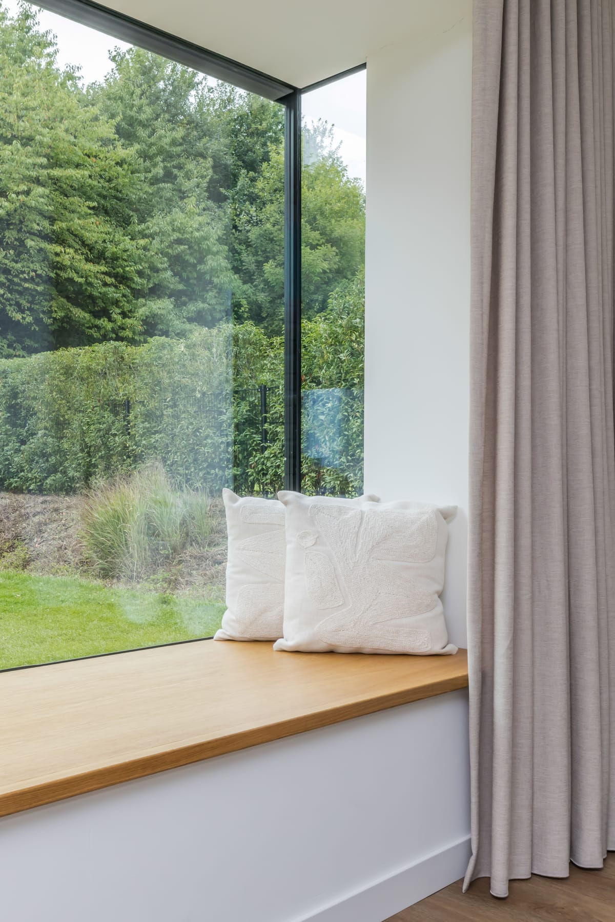 Window seat with a view of the greenery