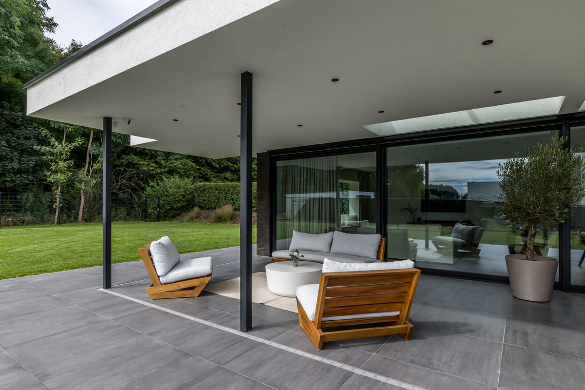 Lounge corner with olive tree